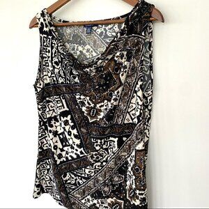 Chaps tank top with cowl neckline in a stretchy jersey knit  fabric